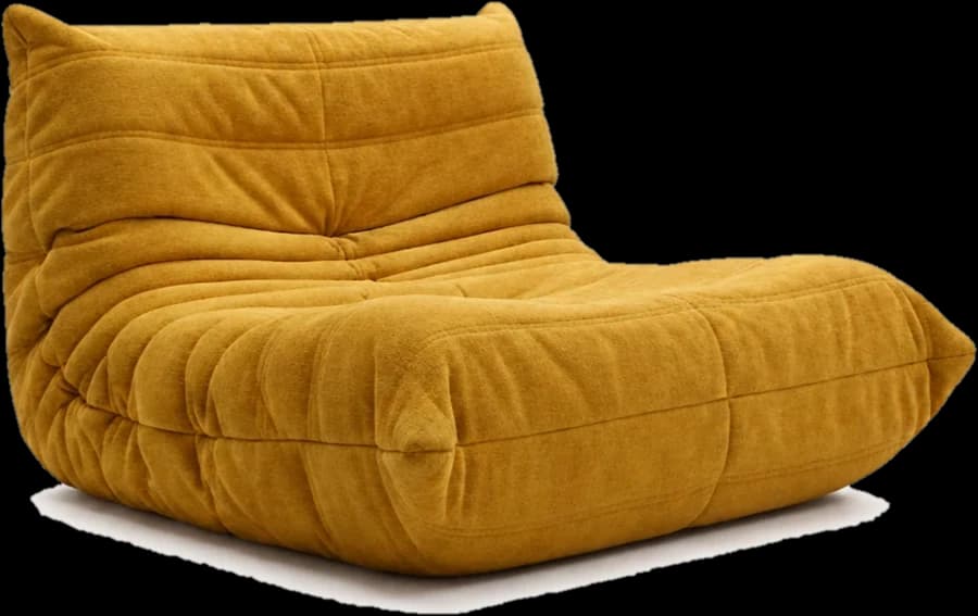 CATERPILLAR lounge sofa in mustard chenille